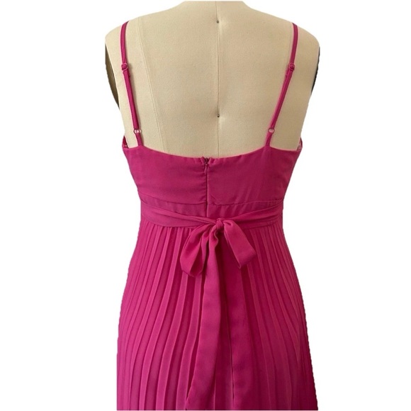 Jessica Simpson Pink Pleated Summer Sleeveless Adjustable Straps Midi Dress Sml - Picture 4 of 6